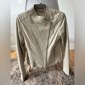 P.A.R.O.S.H. Cream leather biker jacket small